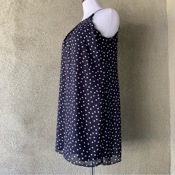 🔥5/$20🔥 “Fortune + Ivy” Navy Polka Dot Mini-Dress size M - Picture 7 of 12